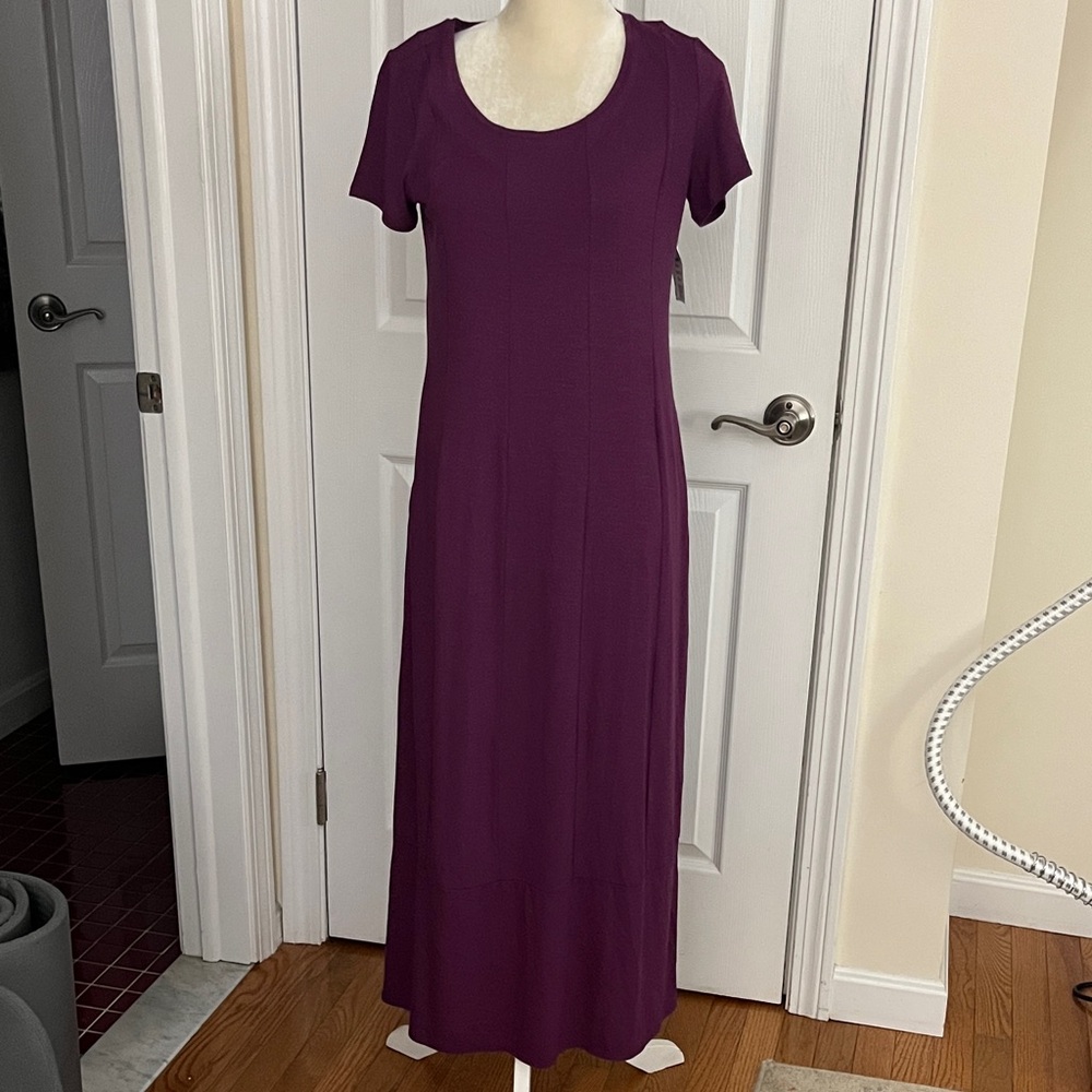 J. Jill Rich Purple Maxi Dress With Pockets